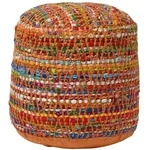 Homescapes Sitzpouf, Mehrfarbig, Textil, Grafikmuster, Rund, 45x40x45 cm,...