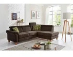 Sit & More Ecksofa, Mokka, Holz, Buche, 5,5-Sitzer, Ottomane rechts, L-Form, 245x194