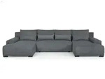 Beautysofa Wohnlandschaft, Dunkelgrau, Metall, U-Form, 350x85x186 cm, Wohnzimmer,