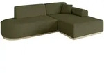 Altdecor Ecksofa, Platin, Textil, 11-Sitzer, L-Form, 232x165 cm, Wohnzimmer, Sofas &
