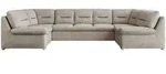 MKS Wohnlandschaft, Beige, Metall, 6-Sitzer, U-Form, 340x93x206 cm, Wohnzimmer, Sofas