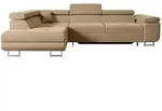 Altdecor Ecksofa, Beige, Metall, 4-Sitzer, L-Form, Ottomane links, 272x202 cm,