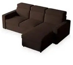 Masseno Ecksofa, Braun, Kunststoff, 3-Sitzer, L-Form,L-Form, 227x168 cm, Wohnzimmer,