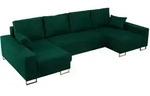 MKS Wohnlandschaft, Dunkelgr&uuml;n, Metall, 5-Sitzer, U-Form, 312x85x138 cm, Wohnzimmer,