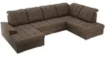 MKS Wohnlandschaft, Braun, Metall, 6-Sitzer, U-Form, 323x89x204 cm, Oeko-Tex&reg;,