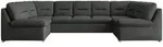 MKS Wohnlandschaft, Dunkelgrau, Metall, 6-Sitzer, U-Form, 340x93x206 cm, Wohnzimmer,