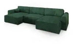 Masseno Wohnlandschaft, Gr&uuml;n, Kunststoff, 5-Sitzer, U-Form, 347x90x148 cm,