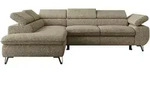 MKS Ecksofa, Greige, Metall, 3-Sitzer, L-Form, 273x208 cm, Oeko-Tex&reg;, Wohnzimmer,