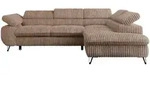 MKS Ecksofa, Braun, Metall, 3-Sitzer, L-Form,L-Form, 273x208 cm, Oeko-Tex&reg;,