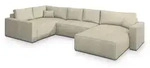 Masseno Wohnlandschaft, Creme, Holz, 5-Sitzer, U-Form, 365x83x194 cm,...
