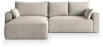 Masseno Ecksofa, Creme, Kunststoff, 3-Sitzer, L-Form,L-Form, 265x178 cm, Wohnzimmer,