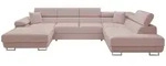 Mirjan24 Wohnlandschaft, Rosa, Textil, 7-Sitzer, rechts montierbar,Rechteckig,