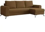 MKS Ecksofa, Braun, Metall, 3-Sitzer, L-Form,L-Form, 242x140 cm, Oeko-Tex&reg;,