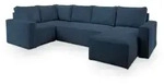 Masseno Wohnlandschaft, Blau, Holz, 5-Sitzer, U-Form, 295x85x157.5 cm,...