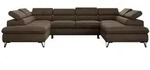 MKS Wohnlandschaft, Braun, Metall, 6-Sitzer, U-Form, 346x76x208 cm, Wohnzimmer, Sofas