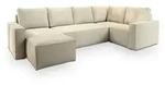 Masseno Wohnlandschaft, Creme, Holz, 5-Sitzer, U-Form, 295x85x157.5 cm,...