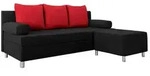Mirjan24 Schlafsofa, Rot, Kunststoff, 3-Sitzer, L-Form,Rechteckig, 192x80 cm,