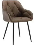 Woltu Armlehnstuhl, Dunkelbraun, Metall, konisch, 56x83.5x53 cm, Esszimmer,...