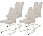 P & B Schwingstuhl-Set, Creme, Metall, Textil, F&uuml;llung: Schaumstoff, eckig,