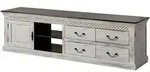 Massivmoebel24 Tv-Board, Wei&szlig;, Holz, Echtholz,Mangoholz, 1 F&auml;cher, 4 Schubladen,