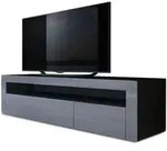 Vladon Lowboard, Grau, Holzwerkstoff, 155x46x40 cm, Wohnzimmer, Wohnw&auml;nde,