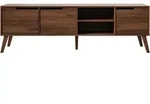 Beautysofa Lowboard, Walnuss, Holz, 3 Schubladen, 180x55x40 cm, Wohnzimmer,