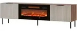 Mirjan24 Tv-Lowboard, Nussbaum, Kaschmir, Metall, Rechteckig,Rechteckig, rund,