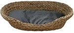 Tierbett, Grau, Natur, Naturmaterialien, Uni, F&uuml;llung: Vlies, oval, 56x17x72...