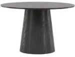 Livetastic Esstisch, Braun, Schwarz, Holz, furniert, rund, konisch, 120x75x120 cm,