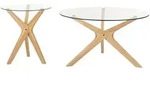 Beliani Couchtisch, Transparent, Glas, 80x46x80 cm, Wohnzimmer,...