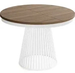 WFL Group Esstisch, Walnuss, Metall, 8-Sitzer, Rund,Rund, 176x76x100 cm, Esszimmer,