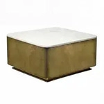 Mid.you Couchtisch Wl7.717, Wei&szlig;, Gold, Metall, quadratisch, eckig, 60x34x60 cm,