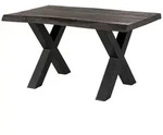 Massivmoebel24 Baumtisch, Grau, Holz, Echtholz,Mangoholz, 6-Sitzer, 90x77x140 cm,