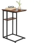 Relaxdays Beistelltisch, Schwarz, Dunkelbraun, Holzwerkstoff, Metall, 40x60x30 cm,