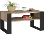 Akord Couchtisch, Sonoma Eiche, Schwarz, Holzwerkstoff, Nachbildung, Holz Optik,