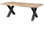 Massivmoebel24 Baumtisch, Beige, Holz, Echtholz,Mangoholz, 10-Sitzer, 100x77x240 cm,