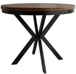 Mirjan24 Esstisch, Schwarz, Nussbaum, Metall, Rund,Rund, 120x76x120 cm,...