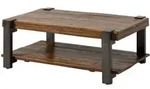 Massivmoebel24 Couchtisch, Braun, Holz, Echtholz,Altholz, 1 F&auml;cher, Rechteckig,