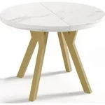 WFL Group Esstisch, Ecru, Holz, 10-Sitzer, Rund,Rund, 200x76x100 cm, Esszimmer,