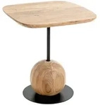 Beistelltisch, Schwarz, Akazie, Holz, Metall, Akazie, massiv, quadratisch,...