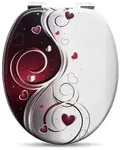 Woltu WC, Rot, Wei&szlig;, Kunststoff, Oval, 37x2.51x43 cm, Badezimmer, WC...