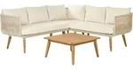Beliani Lounge-Set, Beige, Holz, Loungem&ouml;bel, Gartenlounge-Sets