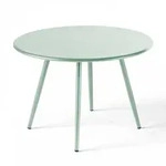 Oviala Garten-Loungetisch,, Salbeigr&uuml;n, Metall, 1, 1-Sitzer, Rund,Rund, rund,