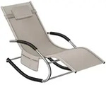 tectake Gartenliege, Beige, Kunststoff, 62x92x142 cm, Gartenm&ouml;bel, Gartenliegen