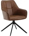 Woltu Esszimmerstuhl, Hellbraun, Metall, Drehkreuz, 58x86x63.5 cm, Esszimmer,