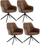 Woltu Esszimmerstuhl, Hellbraun, Metall, Drehkreuz, 58x86x63.5 cm, Esszimmer,