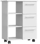 Mid.you Allzweckwagen, Wei&szlig;, Holzwerkstoff, 3 F&auml;cher, 3 Schublade(n) Schubladen,