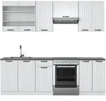 Vicco K&uuml;chenzeile, Wei&szlig;, Wei&szlig;, Holzwerkstoff, K&uuml;chenblock,Rechteckig,