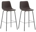 Livetastic Barhocker-Set, Schwarz, Dunkelbraun, Metall, Textil, Rundrohr,...
