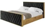 Altdecor Polsterbett, Schwarz, Textil, 140x200 cm, Schlafzimmer, Betten,